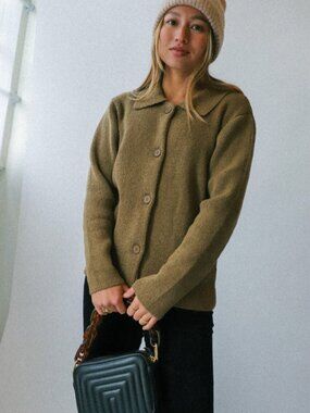 All Row Khaki Fawn Cardigan